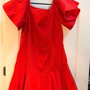 Red Puff-Sleeve Women’s Dress